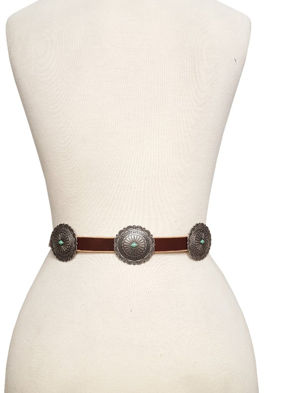 GENUINE LEATHER CONCHO BELT